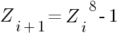 Z_{i+1}={Z_i}^8-1