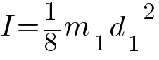 I = 1/8 m_1{d_1}^2